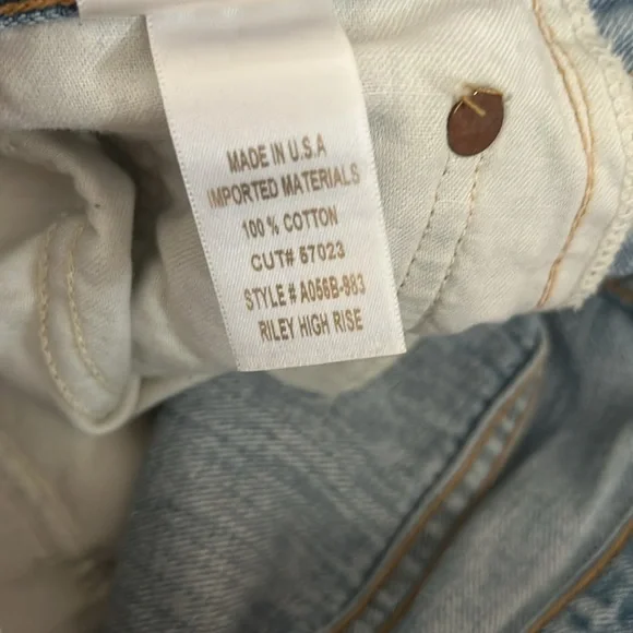 Agolde Riley High Rise Straight Crop Light Wash Ripped Jeans Size 25 - Picture 9 of 9